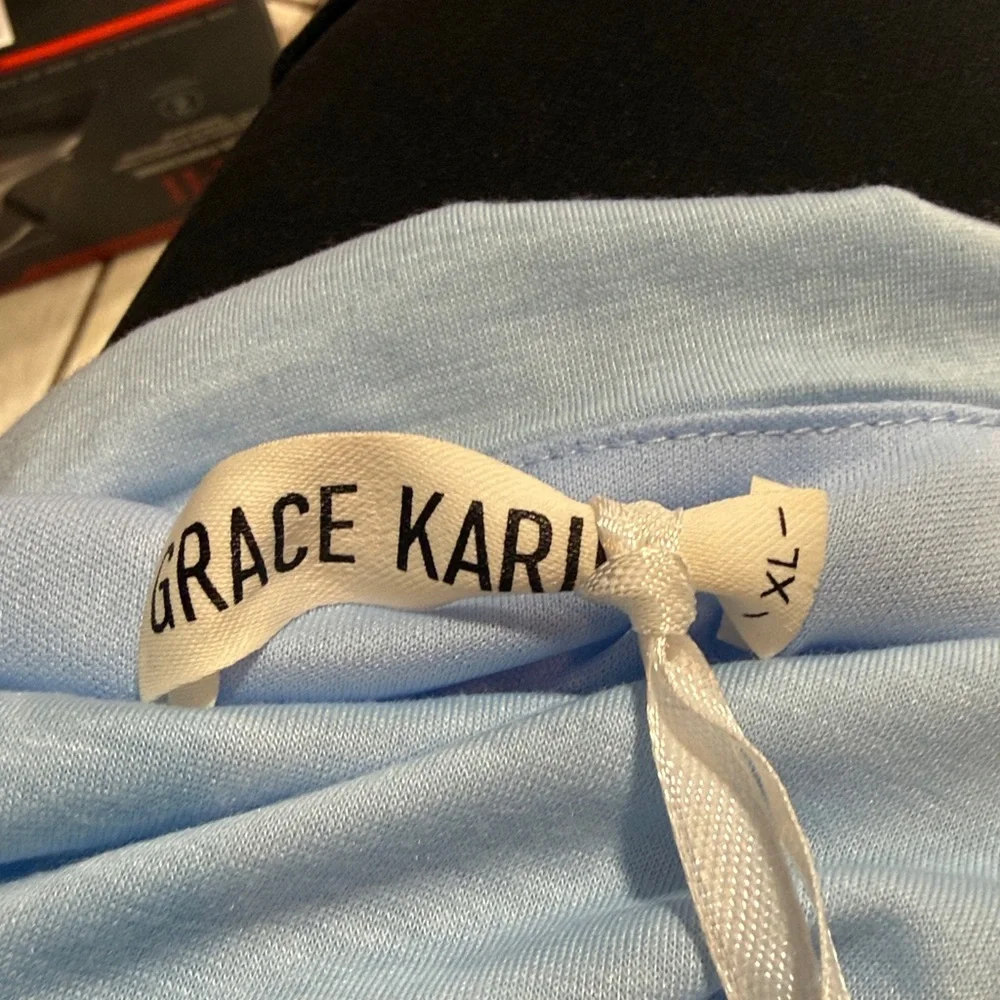 Grace Karin Light Blue Sleeveless Top for women size XL - Picture 5 of 6